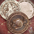 doge-cuadruple-C.png Dogecoin Circuit Medallion - 3D карта глубины для лазерной гравировки и ЧПУ