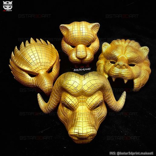 3D printing Squid Game Mask Vip Buffalo Mask Cosplay 3D print model
