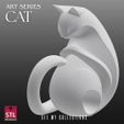 CatWoman-4.jpeg Modern Geometric Cat STL – Minimalist One-Piece Sculpture for 3D Print