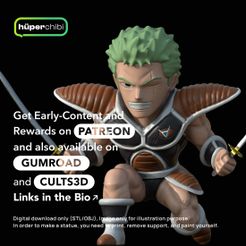 zorro-x-ginyu.jpg Fichier STL Fusion - Zoro x Ginyu・Modèle pour imprimante 3D à télécharger