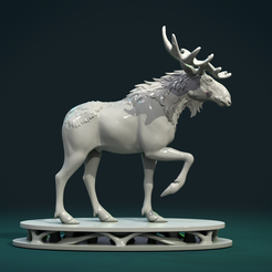 Moose_01.png 3D file Moose sculpture・Template to download and 3D print