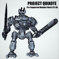 Quixote-Sale-Pic.jpg 3D file Project Quixote- 28mm Dieselpunk Modular Pre-Supported Mech Kit・3D print design to download