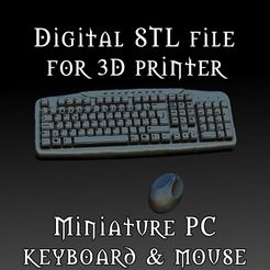 PC-kit_keyboard-and-mouse.jpg Archivo STL Teclado y ratón en miniatura para ordenador de casa de muñecas・Modelo de impresora 3D para descargar