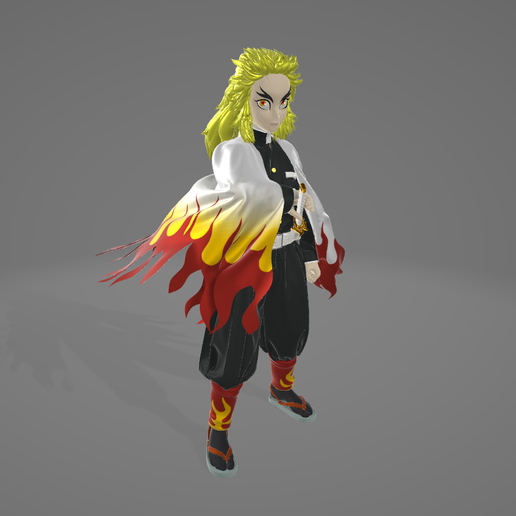 Rengoku Kyoujurou – Flame-Inspired Character Design 3D model