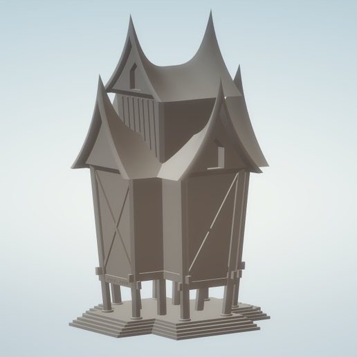 Download STL file Rangkiang Minangkabau architecture • 3D printable ...