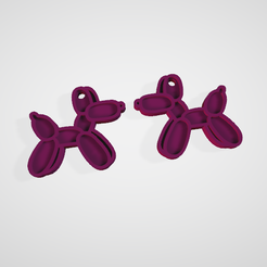 perroo.png STL file Balloon dog earrings・3D printer design to download