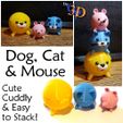 Dog-Cat-Mouse-IMG.jpg Dog Cat Mouse Cute & Cuddly Animal Stackers for Kids Room Decor