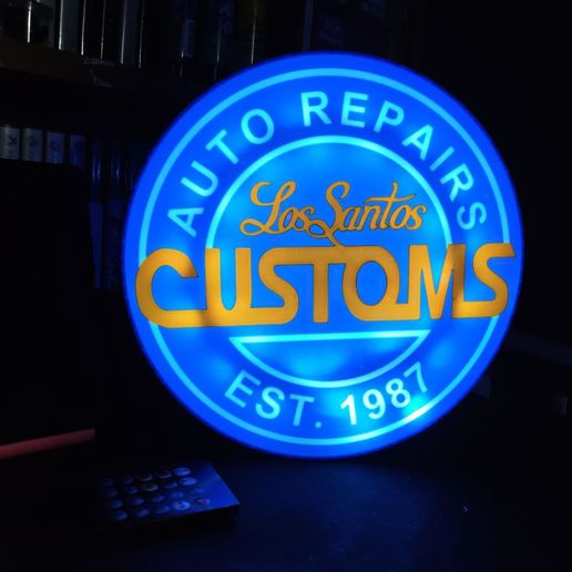 🏎️ Los Santos Customs - Wall Mounted LED Lightbox 🛠️