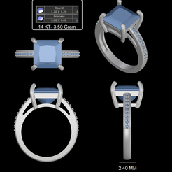 1.png Fichier STL Bague à diamant Princes・Modèle imprimable en 3D à télécharger