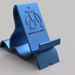 olimpique.jpg Файл STL подставка для телефона с логотипом olympique de marseille・Дизайн 3D принтера для загрузки
