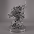 23.png Detailed Dragon Bust 3D Print