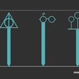 sizes.png Harry Potter Bookmarks - Glasses - Deathly Hallows - Quidditch