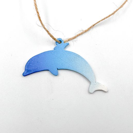 dolphin PENDANT NECKLACE JEWELRY EARRINGS 3D model