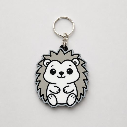 adorable hedgehog keychain