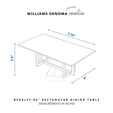 2.5" (INSPIRED 7 WILLIAMS SONOMA minialide 7.15 BERKLEY 86" RECTANULAR DINING TABLE MEASUREMENTS IN INCHES Miniature Dining Table, Williams-Sonoma-Inspired Miniature, Berkley 86 Mini Table, Dining Table Dollhouse