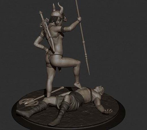 Amazon warrior girl with the spiar