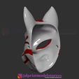 Fox_Mask_no3_04.jpg Japanese Fox Mask Demon Kitsune Costume Cosplay Helmet STL File