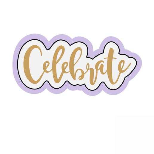 Celebrate Script Cookie Cutter STL – 2 Inch Celebration Word 3D Print File