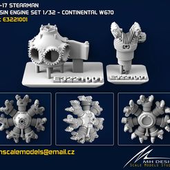 4.jpg Descargar archivo STL CONTINENTAL W670 ENGINE para Stearman PT-17 Kaydet ICM modelo 3D • Objeto para imprimir en 3D, Creativity