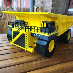 photo1689399644-7.jpeg STL file DUMPER TRUCK CATERPILLAR CAT 797 LIKE MODELKIT・3D print design to download
