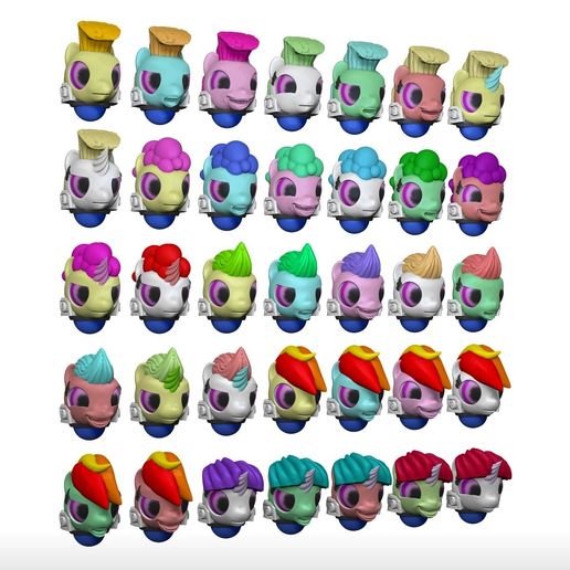 My Little Marine Helmetless Heads Pack - 3D model önizlemesi