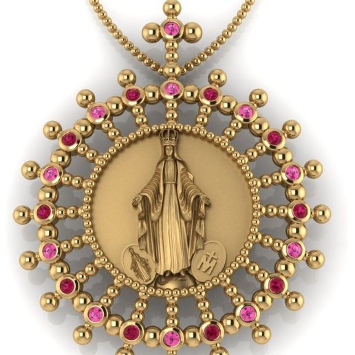 Our lady of graces pendant 3D model
