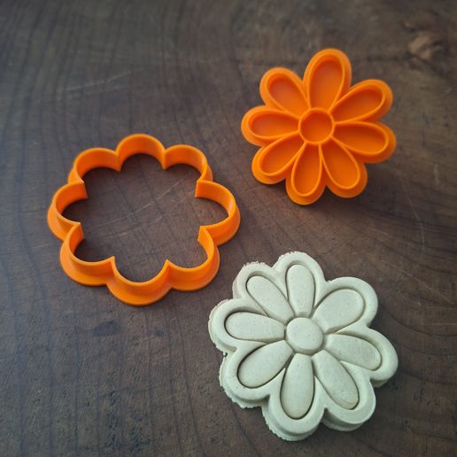 🌼✨ Daisy Flower Cookie Cutter with Embosser - 6cm | STL for 3D Printing ✨🌼