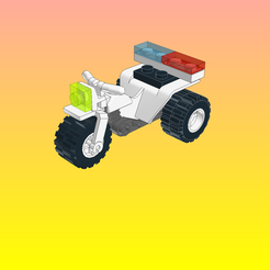 Мотоцикл-02.png OBJ file NotLego Lego Police Motorcycle Model 128・3D print model to download