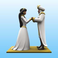 Pareja_Color.png STL file Aladdin and Jasmine's wedding・3D printer model to download, Selfi3D