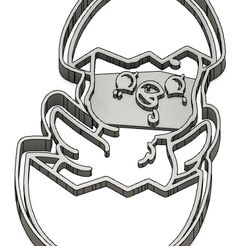 Oeuf-avec-1-poussin.jpg Fichier STL 2 Moules à Biscuit - Emporte-pièces - Cookie cutter- Coupe Biscuit - Pâques - Chocolat - Gâteau - Cloches - Lapin - Poussin - Oeuf・Design pour impression 3D à télécharger