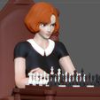 15.jpg QUEENS GAMBIT ANYA TAYLOR JOY CHESS GIRL CHARACTER STATUE 3D print model