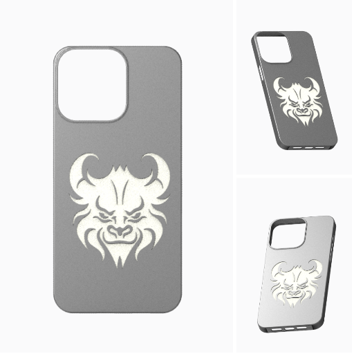 📱 Phantom Oni Masks Case for iPhone 15 Professional Max – Matte Graphite Minimal Demon Face Cowl・ STL File for 3D printing・Cults