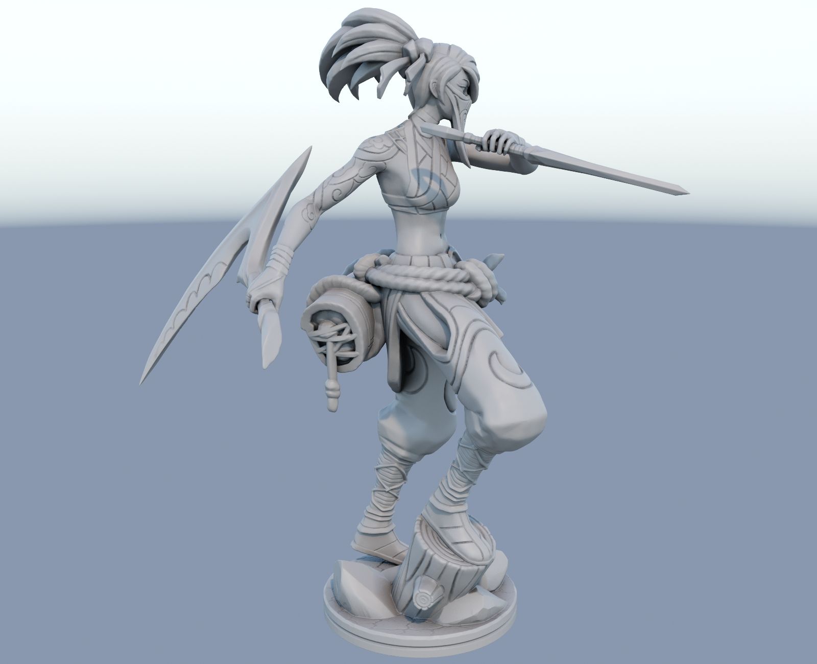 Descargar archivo STL Modelo de impresión 3D de Akali League of Legends ...