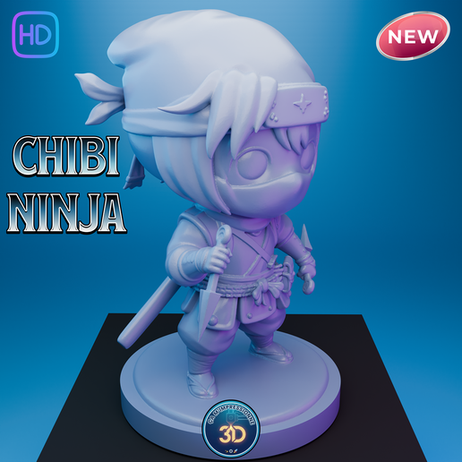 Chibi Ninja - High Definition 3D model (STL)