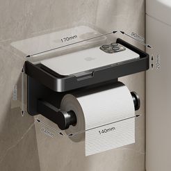 Sbe82aed5951e40e4bb24a11894b5a31c1.jpg Fichier STL gratuit Porte Papier WC Support de téléphone mural pour salle de bain・Modèle pour impression 3D à télécharger
