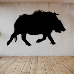 163.png Wild Boar Design Wall Art