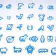 Animals Cookie Cutters.jpg Animal Cookie Cutters with Mask MegaPack