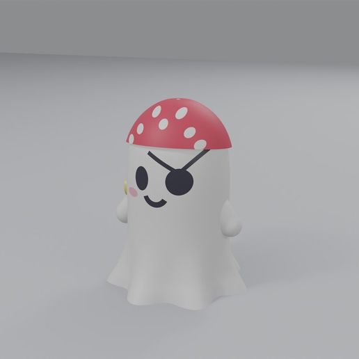 Pirate Ghost - Cute Kawaii Halloween Ghost Figurine, Smooth, Multicolour, No Supports - STL + 3MF