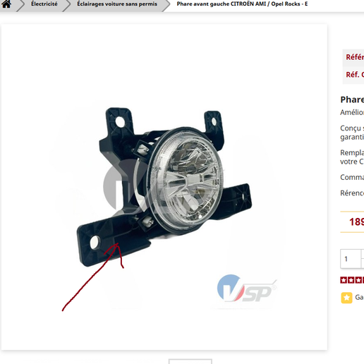 Untitled1.png Citroen AMI Electric Front Headlight Bracket