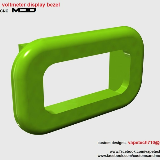 0.36" LCD Voltmeter Bezel - 3D model önizlemesi