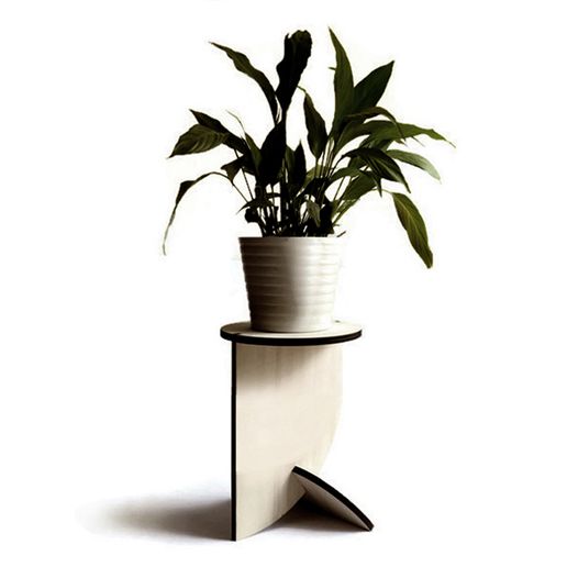 Laser Cut Wood Plant Stand DXF File: Modern Wooden Indoor Planter Design, 2 Sizes - 3D model önizlemesi