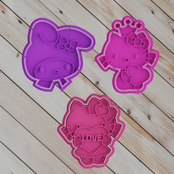 untitled.png Fichier STL Hello Kitty friends COOKIE CUTTER set de 3・Plan pour imprimante 3D à télécharger