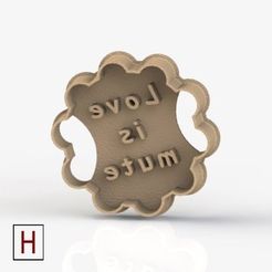 Cults - Cookies cutter - Love is mute logo.jpg Fichier STL Emporte-pièce - L'amour est muet・Design pour imprimante 3D à télécharger, InSpace