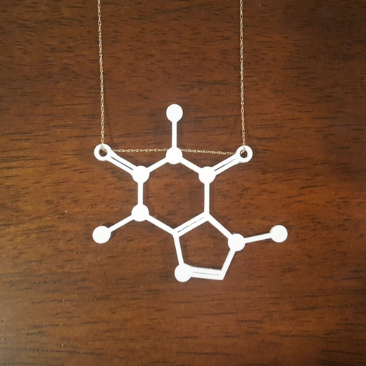 Caffeine Molecule Pendant