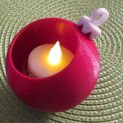 rot-kugel-nice1.jpg STL file Christmas ball illuminated, center tea light・3D printing template to download