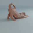 07.png Stretching cat low poly