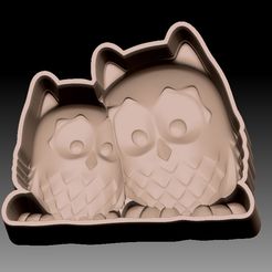 owls-VACUUM-Piece.jpg STL file OWLS bath bomb mold・3D print model to download, __Bubbles