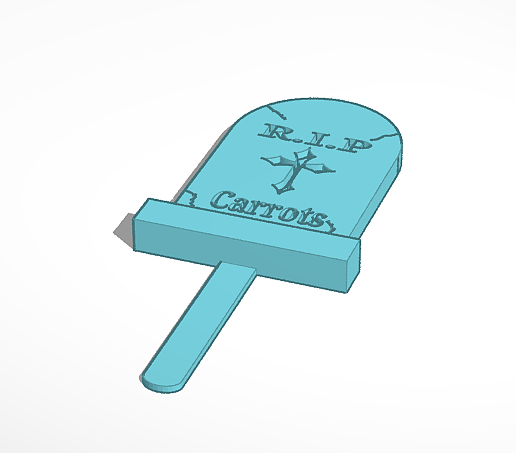 Carrots Tombstone Plant Stake 3D model