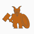 Dwarf Warrior With Hammer And Shield.png STL file Dwarf Warrior Meeple Pack・Design to download and 3D print