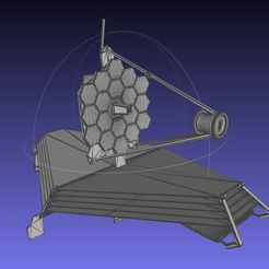jw1.jpg Descargar archivo DXF Modelo básico del telescopio espacial James Webb JWST • Objeto imprimible en 3D, julian-danzer